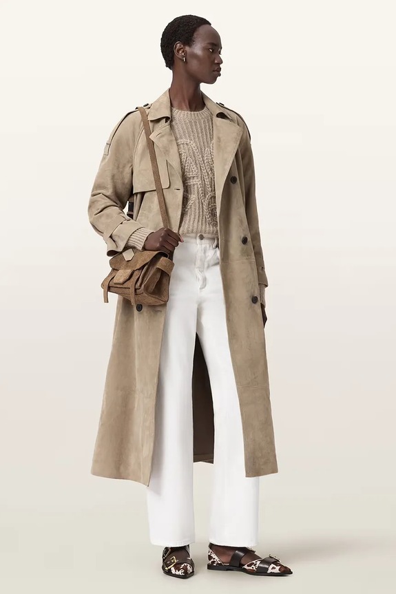 AllSaints pulover din amestec de lână CHAIN W039KE bej