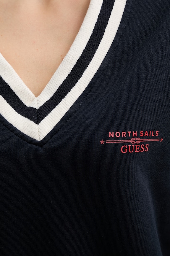 Guess mikina dámska X NORTH SAILS W6GQ11.K3480 tmavomodrá