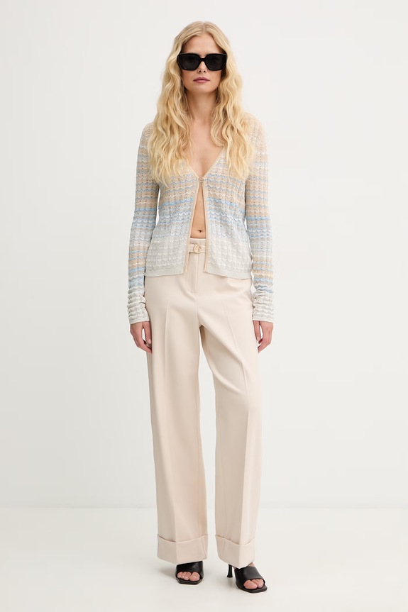 Guess cardigan pentru femei, cu vâscoză ROSALYN W6GR07.Z0588 albastru SS26