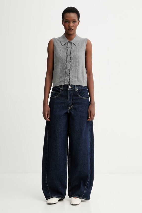 Vesta Levi's SUPER SOFT MINI RUFFLE VEST 005A7 šedá SS26