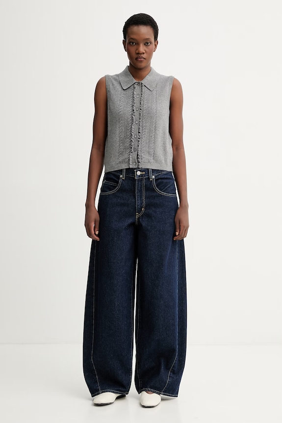 Vesta Levi's SUPER SOFT MINI RUFFLE VEST 005A7 šedá SS26