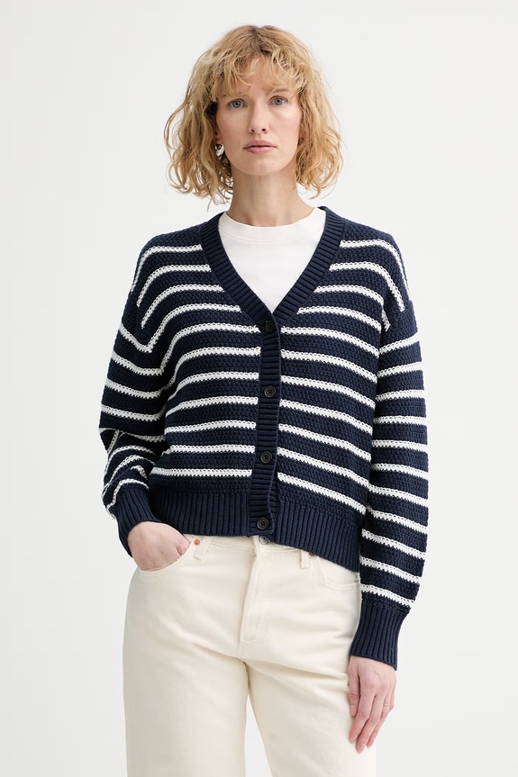 Levi's cardigan din bumbac SNOWFLAKEGAN cu modele bleumarin A8728.0028