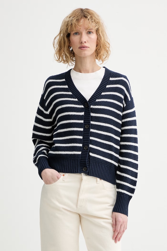 Levi's cardigan din bumbac SNOWFLAKEGAN cu modele bleumarin A8728.0028