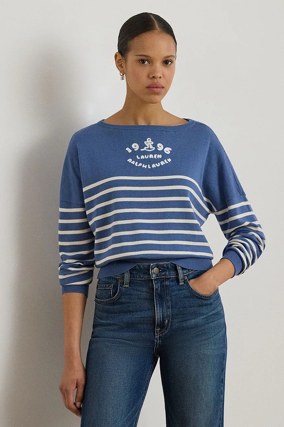Lauren Ralph Lauren pulover za žene od pamuka plava 200P08776
