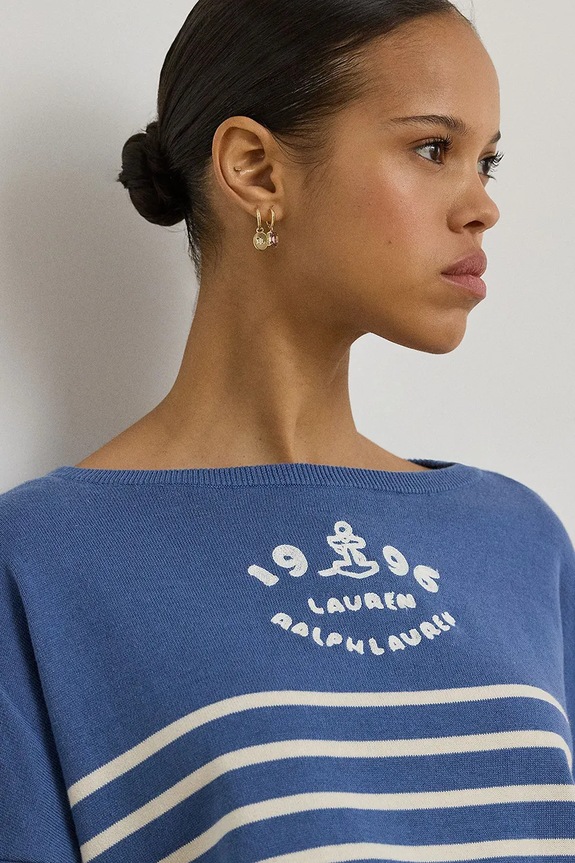 Lauren Ralph Lauren pulover za žene od pamuka plava 200P08776