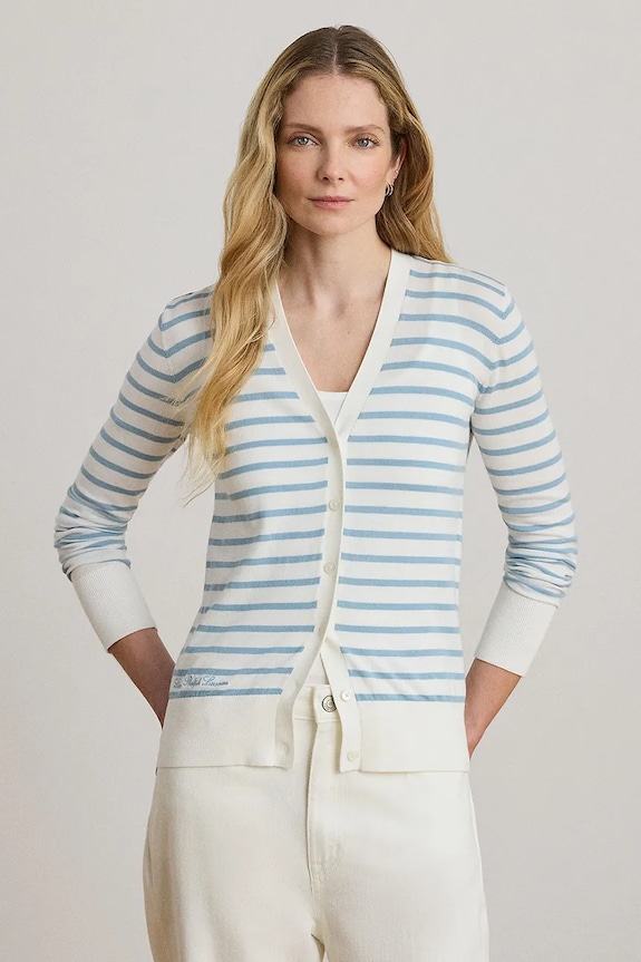 Lauren Ralph Lauren kardigan damski bawełniany biały 200P08810