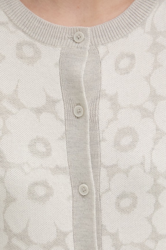 Marimekko kardigan damski z dodatkiem wełny 095027 szary