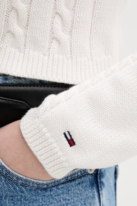 Tommy Jeans sveter dámsky bavlnený DW0DW22301 béžová