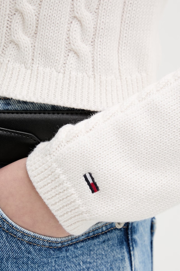Tommy Jeans sveter dámsky bavlnený DW0DW22301 béžová