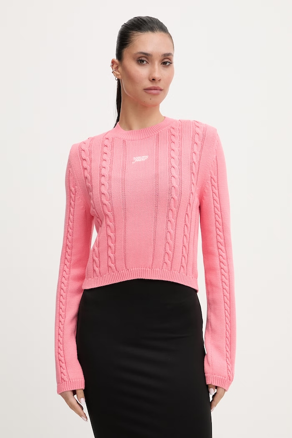 Tommy Jeans pulover pentru femei, din bumbac roz DW0DW22301