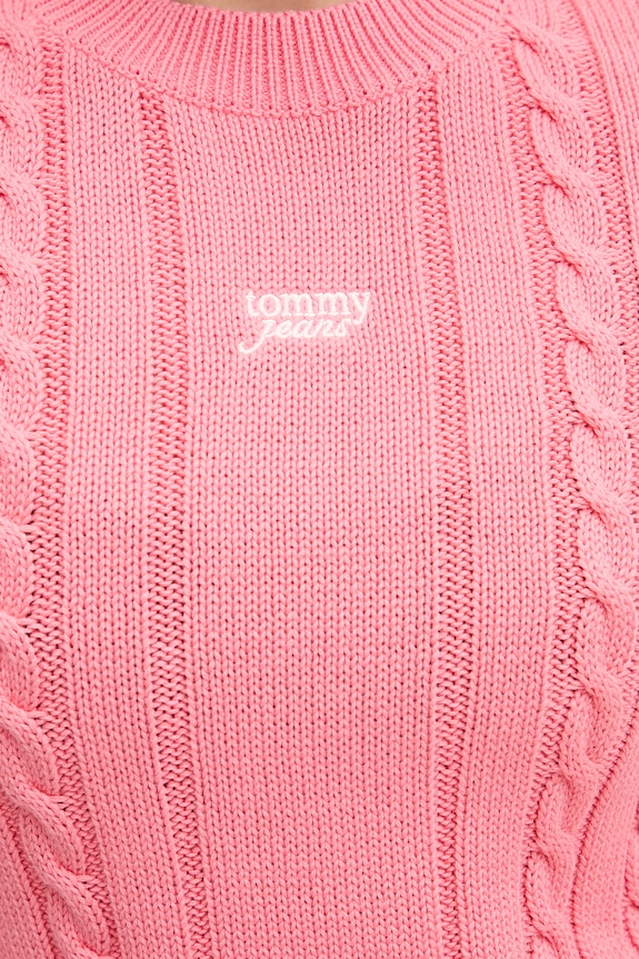 Tommy Jeans pulover pentru femei, din bumbac DW0DW22301 roz