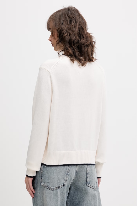 Îmbrăcăminte Tommy Jeans pulover pentru femei, din bumbac DW0DW22316 bej