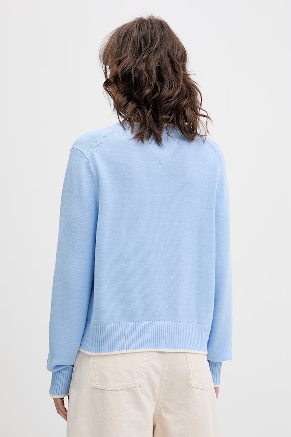 Îmbrăcăminte Tommy Jeans pulover pentru femei, din bumbac DW0DW22316 albastru