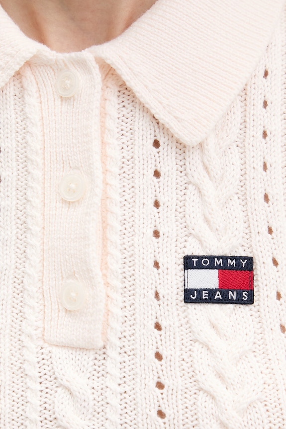 Tommy Jeans vesta dámska bavlnená DW0DW22318 béžová
