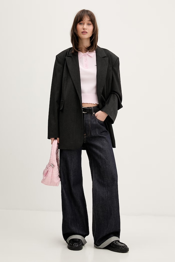 Tommy Jeans πλεκτό μπλουζάκι πόλο γυναικείο βαμβακερό DW0DW22597 ροζ SS26