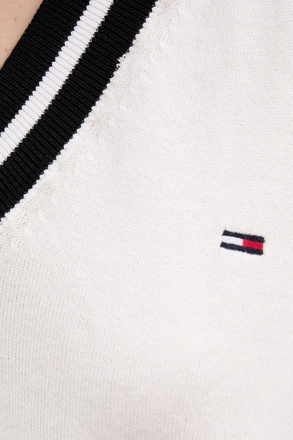 Tommy Jeans πουλόβερ γυναικείο βαμβακερό DW0DW22778 μπεζ