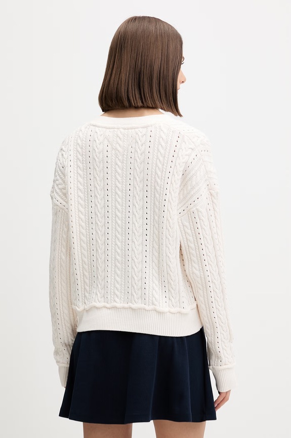 Oblečenie Tommy Jeans kardigán dámsky bavlnený DW0DW23024 béžová
