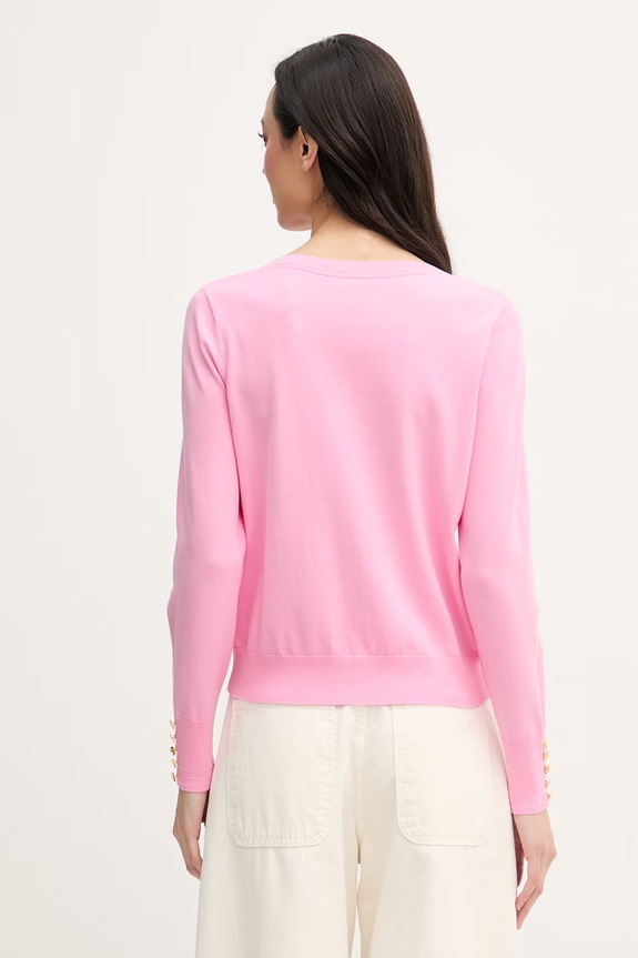 Oblečenie Tommy Hilfiger sveter dámsky s bavlnou WW0WW40099. ružová