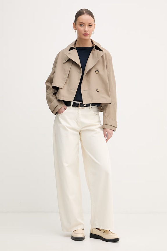 Tommy Hilfiger sveter dámsky s bavlnou WW0WW40099. tmavomodrá SS26