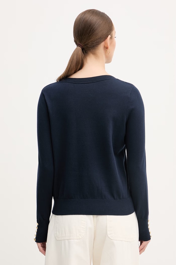 Oblečenie Tommy Hilfiger sveter dámsky s bavlnou WW0WW40099. tmavomodrá