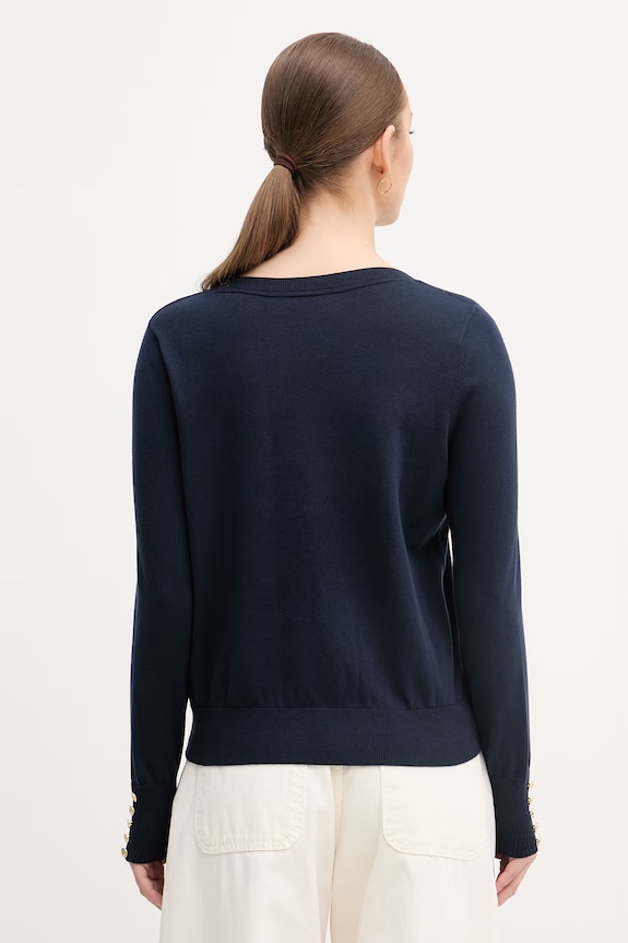 Oblečenie Tommy Hilfiger sveter dámsky s bavlnou WW0WW40099. tmavomodrá