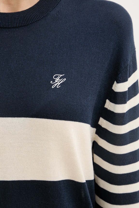 Tommy Hilfiger Pulover pentru femei, cu amestec de mătase WW0WW48501 bleumarin