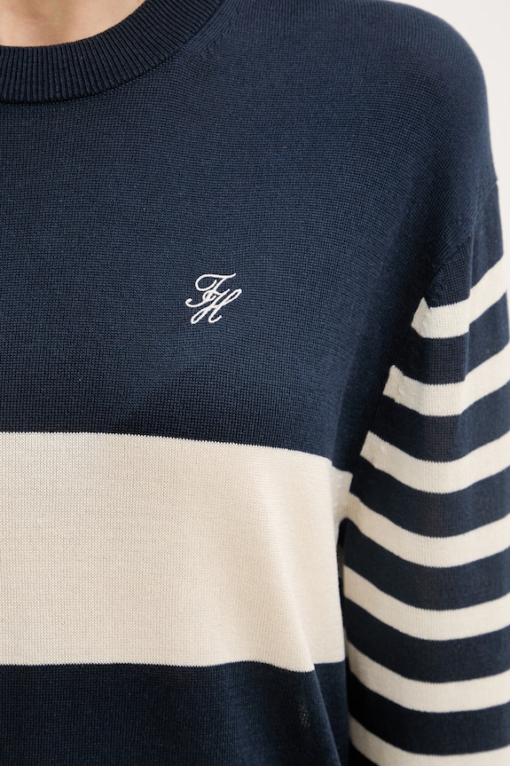Tommy Hilfiger Pulover pentru femei, cu amestec de mătase WW0WW48501 bleumarin