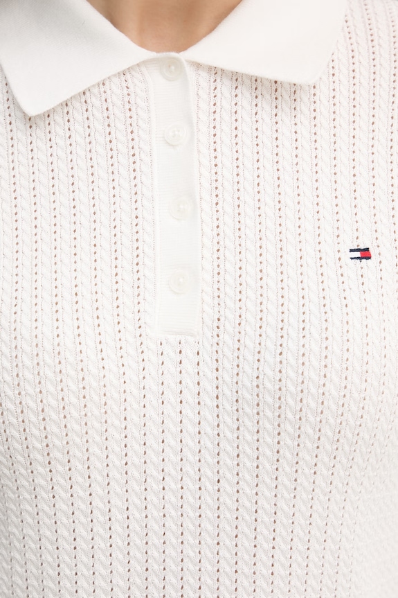 Tommy Hilfiger polo tričko dámske bavlnené WW0WW49362 biela