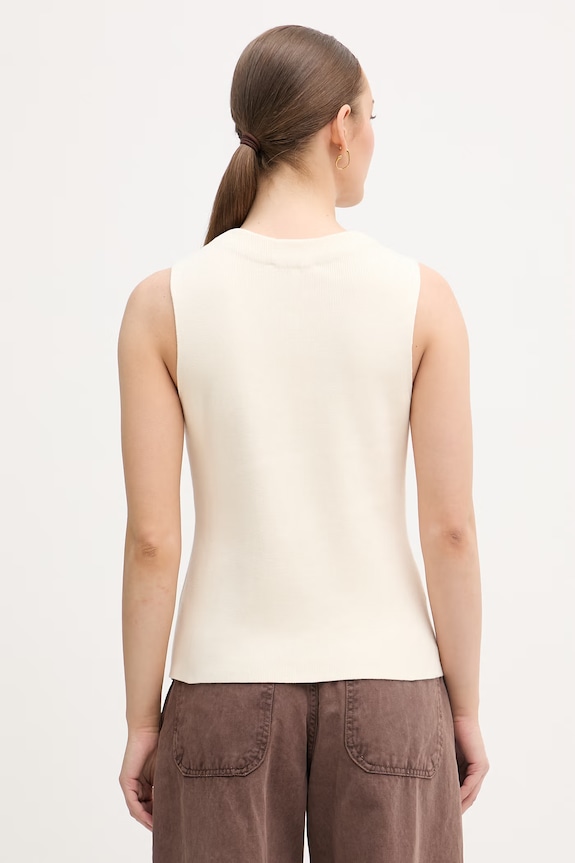 Oblečenie Tommy Hilfiger vesta dámska bavlnená WW0WW49707 béžová