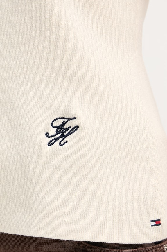 Tommy Hilfiger vesta dámska bavlnená WW0WW49707 béžová