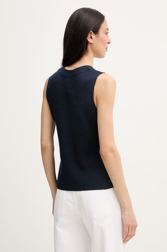 Oblečenie Tommy Hilfiger vesta dámska bavlnená WW0WW49707 tmavomodrá