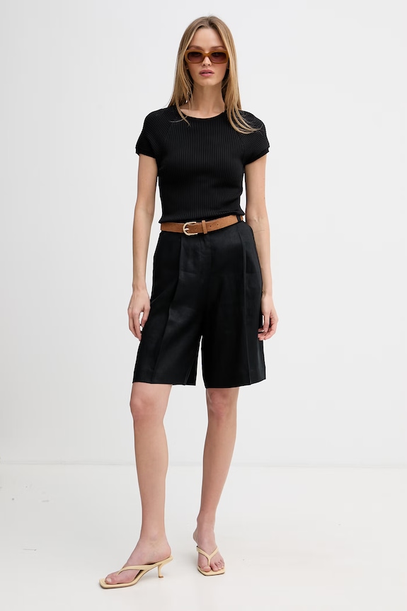 Tommy Hilfiger tričko dámske s viskózou WW0WW48477 čierna SS26