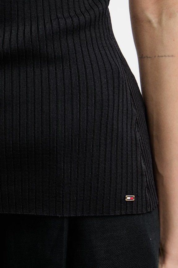 Tommy Hilfiger tričko dámske s viskózou WW0WW48477 čierna