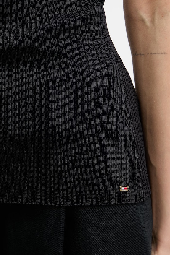 Tommy Hilfiger tričko dámske s viskózou WW0WW48477 čierna