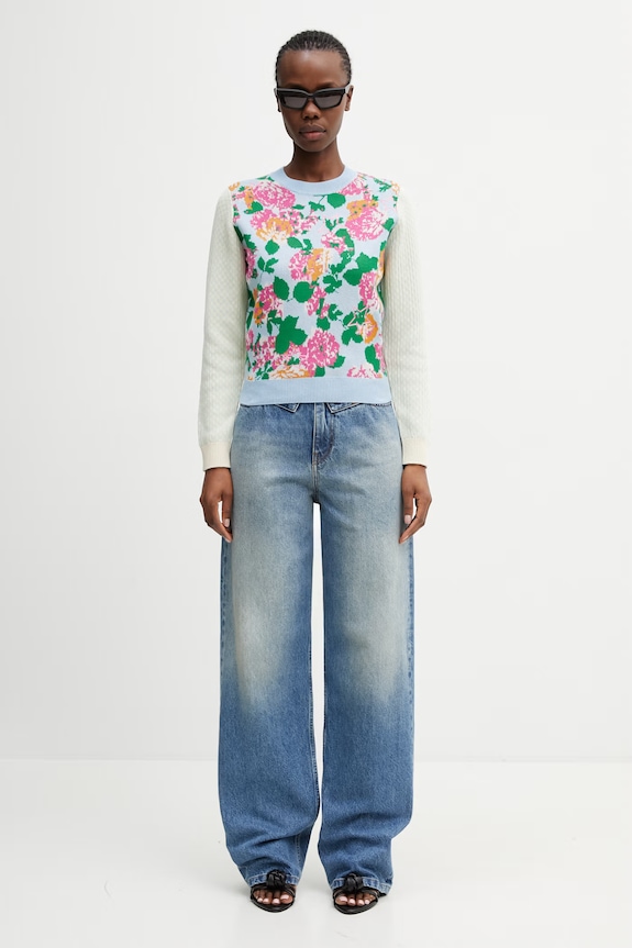 Kenzo Jumper svetr s vlnou dámský FG52PU7453DY modrá