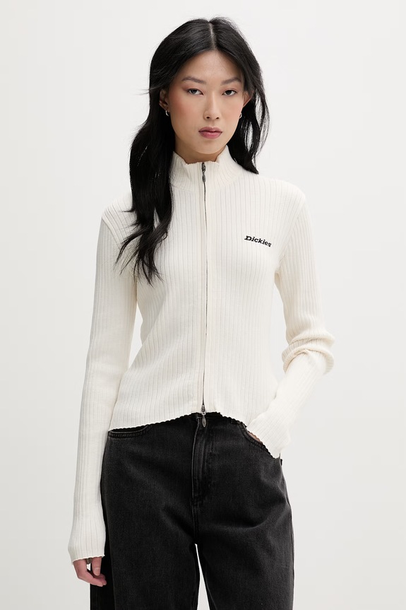 Dickies sveter na gombíky dámsky s bavlnou béžová DK0A88RSC481