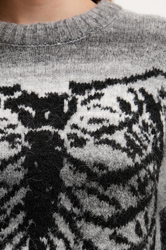 Svetr z vlněné směsi The Ragged Priest RPHL251057KW šedá