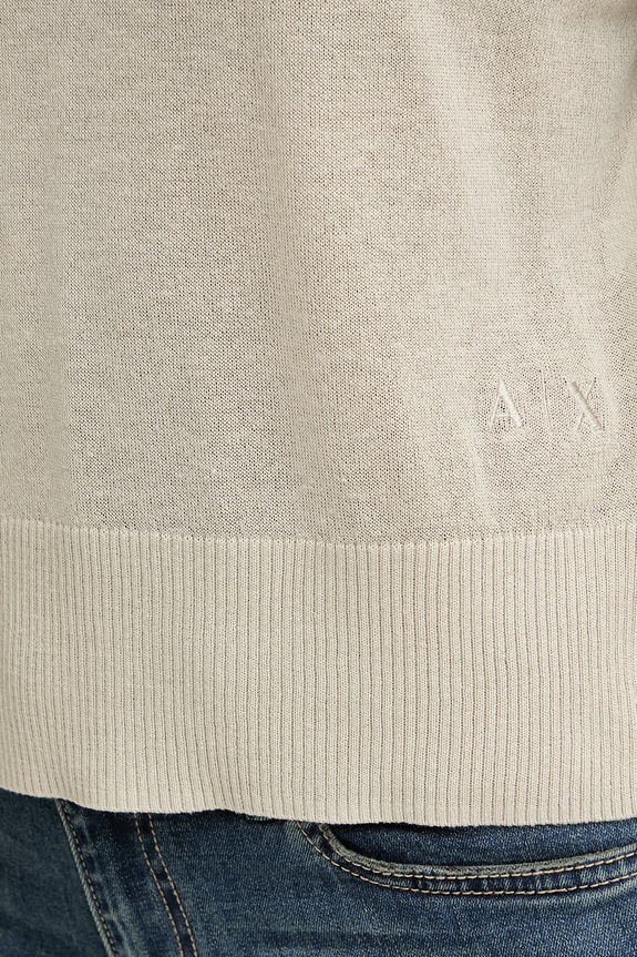 Armani Exchange sveter s krátkym rukávom dámsky s prímesou ľanu XW001912.AF21575 béžová