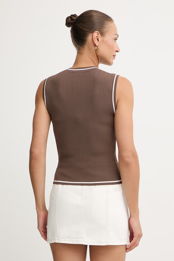 Oblečenie Armani Exchange dámsky top s viskózou XW002243.AF10352 hnedá