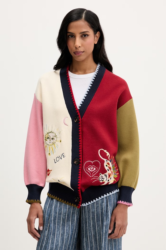 Never Fully Dressed cardigan imprimeu rosu NFDKN829