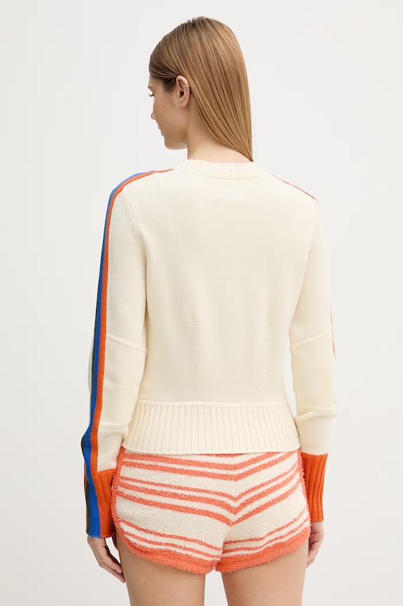 Ρούχα Perfect Moment πουλόβερ με κουμπιά γυναικείο από μαλλί μερινό Camille W3001363 μπεζ