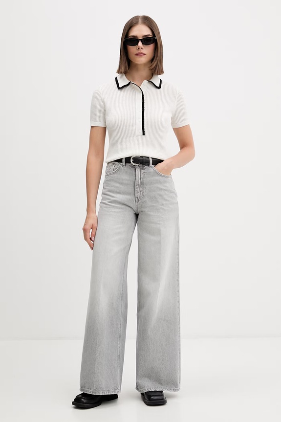 HUGO sweter damski bawełniany Slysa 50557770 beżowy SS26