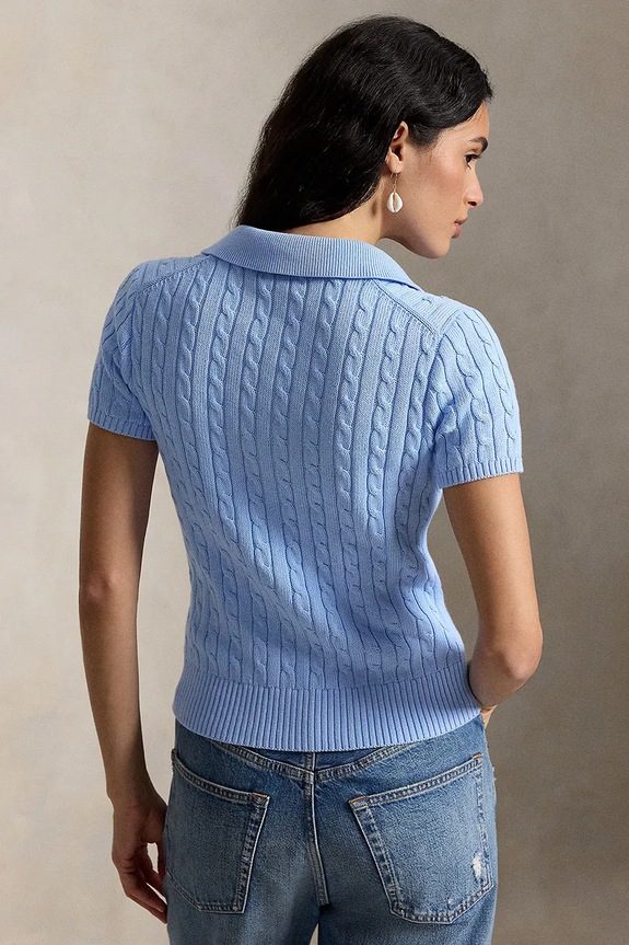 Polo Ralph Lauren ζακέτα γυναικεία βαμβακερή COTTON-SSL-CRD 211963486500 μπλε SS26