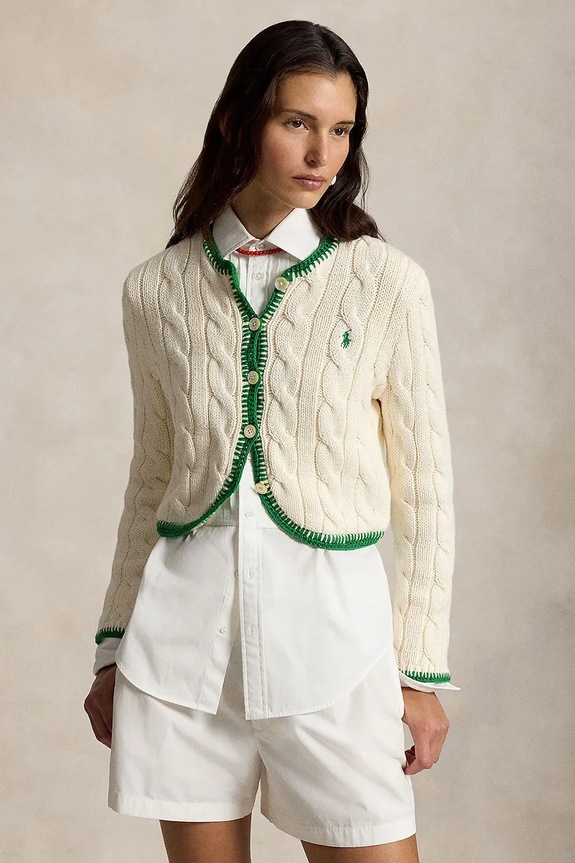 Polo Ralph Lauren COTTON-SWEATER-CARDIGAN Women's beige 211A12716001