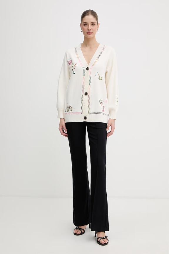 Never Fully Dressed cardigan da donna NFDKN836 beige SS26