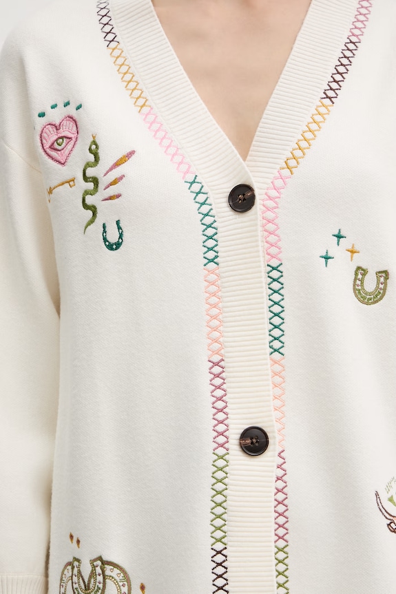 Never Fully Dressed cardigan da donna NFDKN836 beige