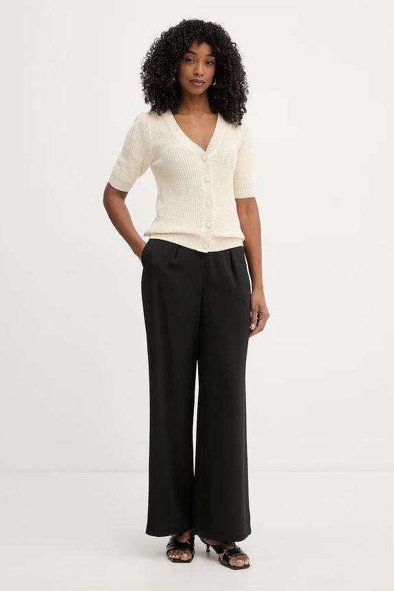 Morgan kardigan damski bawełniany MYRTILE beżowy SS26