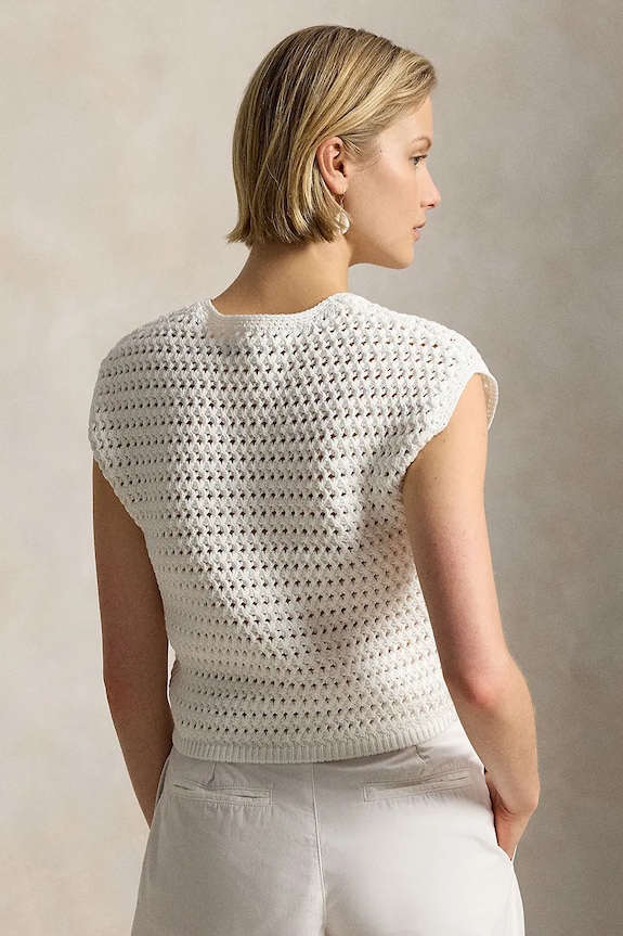 Polo Ralph Lauren свитер для женщин из хлопка 211A12704 белый SS26