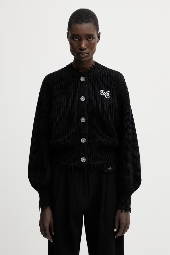 WRSTBHVR Blair cardigan din bumbac pentru femei negru W5426GT.3296