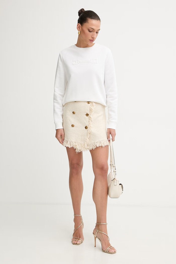 Elisabetta Franchi hanorac pentru femei, cu bumbac MD03P61E1 bej SS26